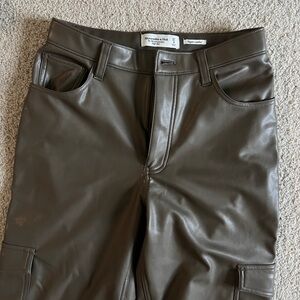 Abercrombie & Fitch Womens Brown Leather Pants